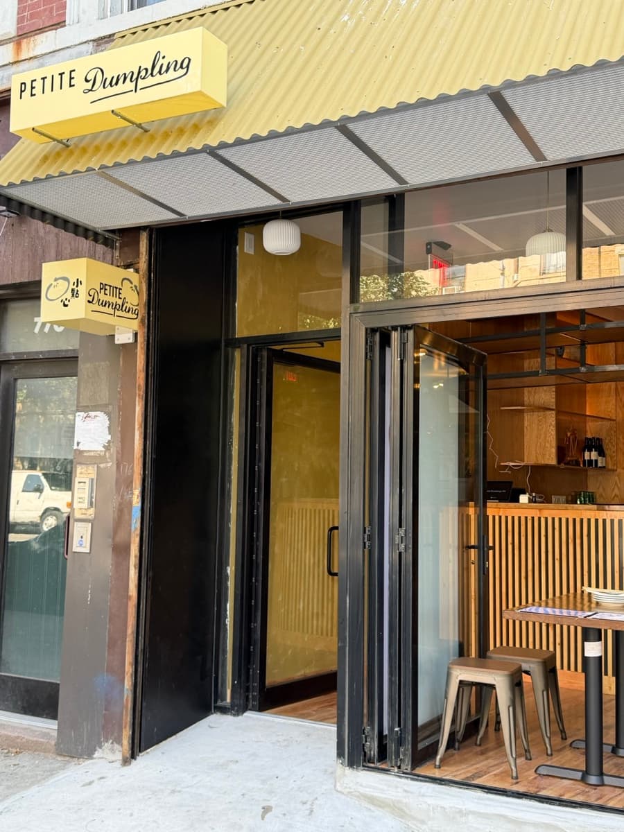The Petite Dumpling storefront and signage on opening
